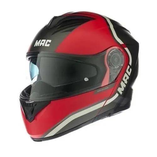 MAC Casco Mac 908 Rock Albarn Rojo / Negro / Mate